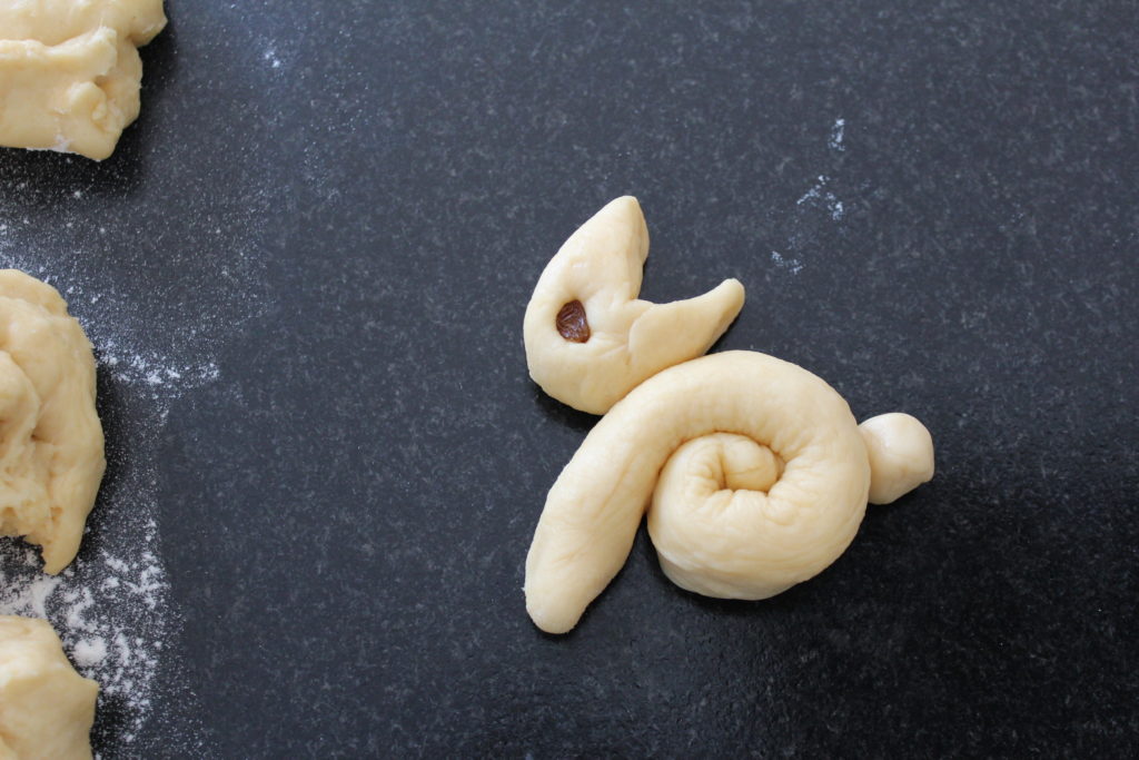 Brioche Hase vor dem Backen