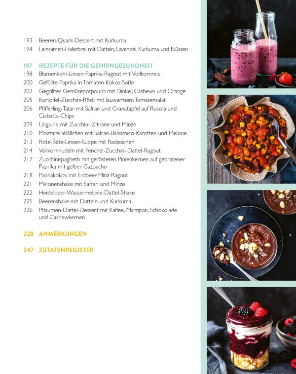 Mörkl-Ernährung für die Psyche-Das Kochbuch, Inhaltsverzeichnis 4